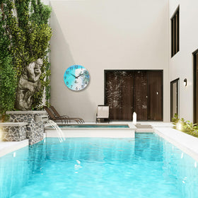 Crosstime outdoor clock tempered glass dial resists sun and rain for clear visibility.
