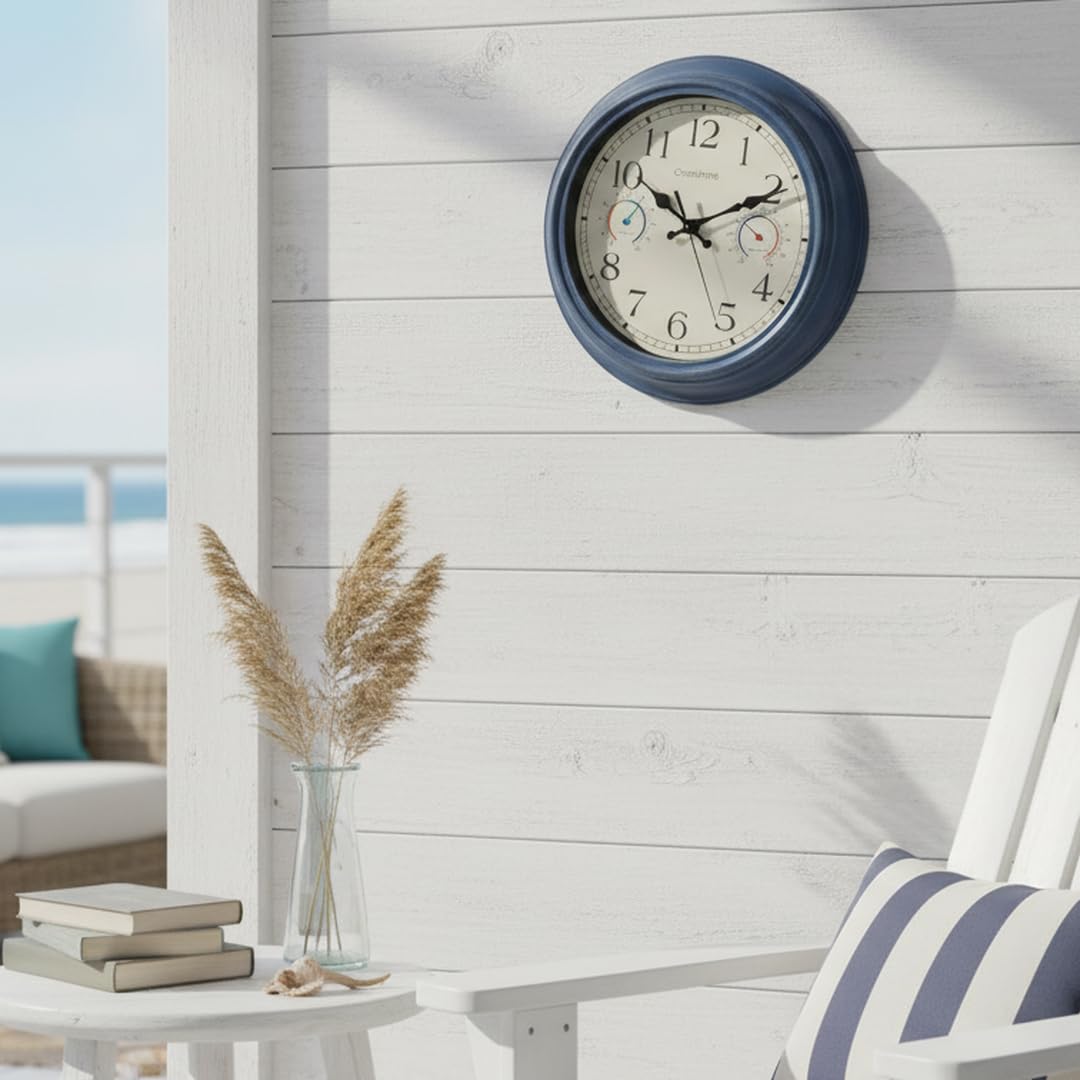 Crosstime patio deck wall-clock mounted for outdoor spaces.