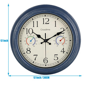Crosstime thermometer and hygrometer blue for outdoor environment monitoring.