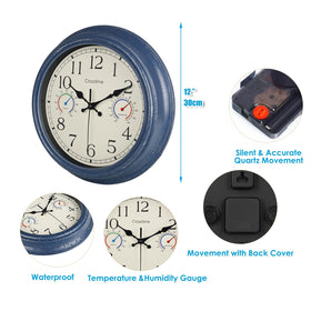 Crosstime waterproof clock with sealed dial and protective back cover for durability.
