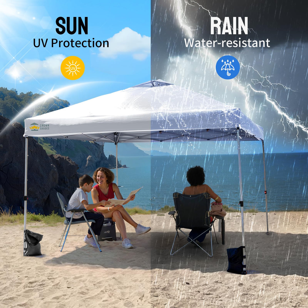 Crown Shades durable 150D fabric guards against tears for long-lasting use