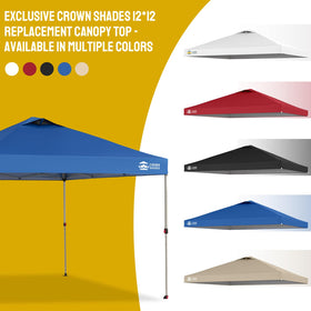 Crown Shades RM144 top blue fabric enhances outdoor spaces