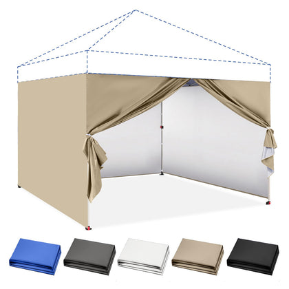 Crown Shades sidewall beige full view fits 10x10 canopy for privacy and shade