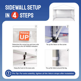 CROWN SHADES sidewall dimension 6.3x12ft fits 12x12 straight-leg canopies.