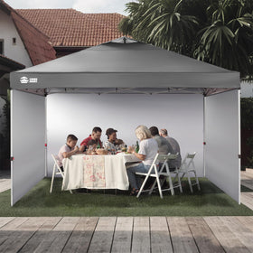 Crown Shades sidewall gray 4-pack compatibility with 12x12 canopies.