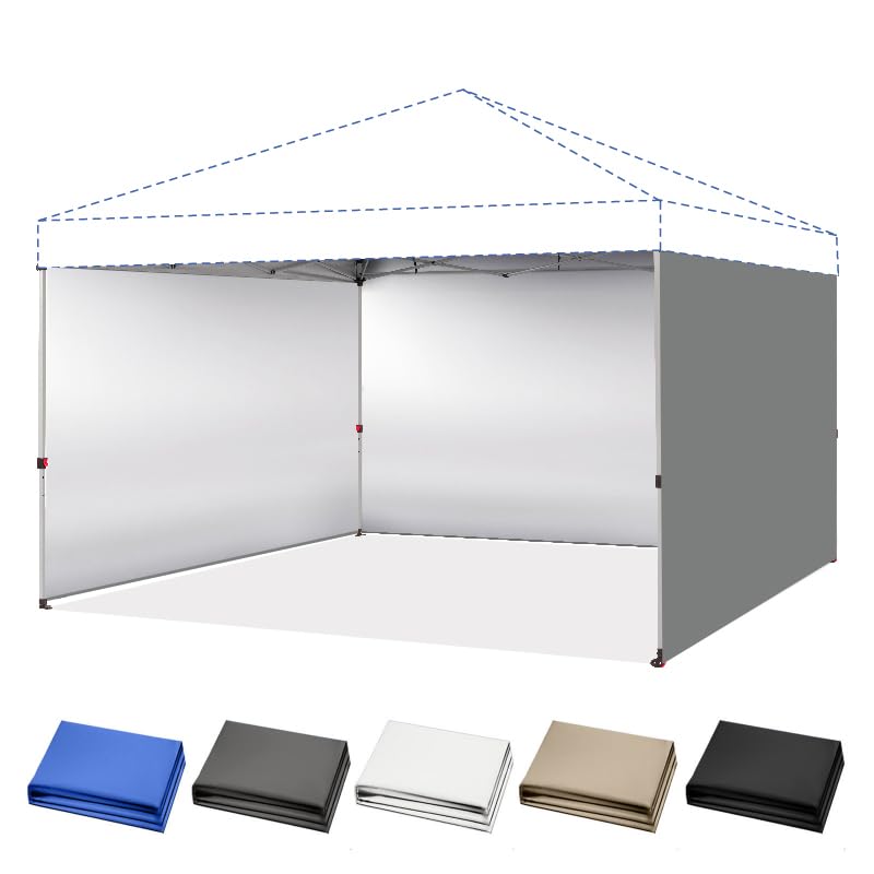 Crown Shades sidewall gray 4-pack front view shows waterproof, UPF50+ protection.