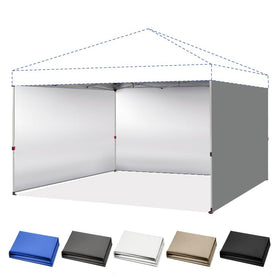 Crown Shades sidewall gray 4-pack front view shows waterproof, UPF50+ protection.