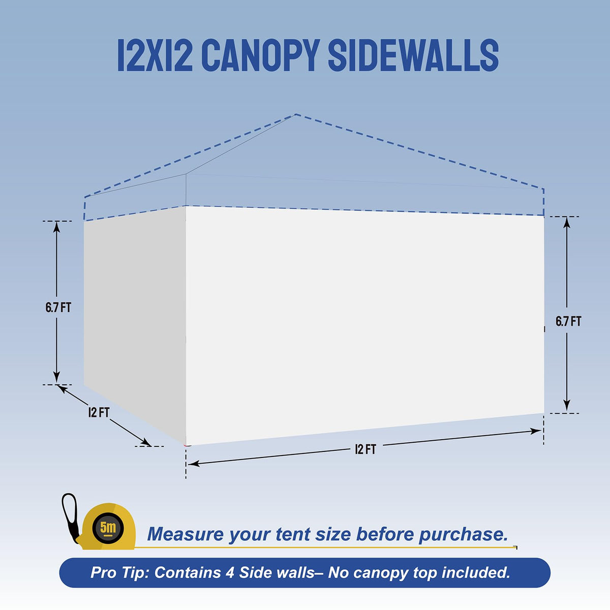 CROWN SHADES sidewall waterproof layer helps keep items dry during light rain.