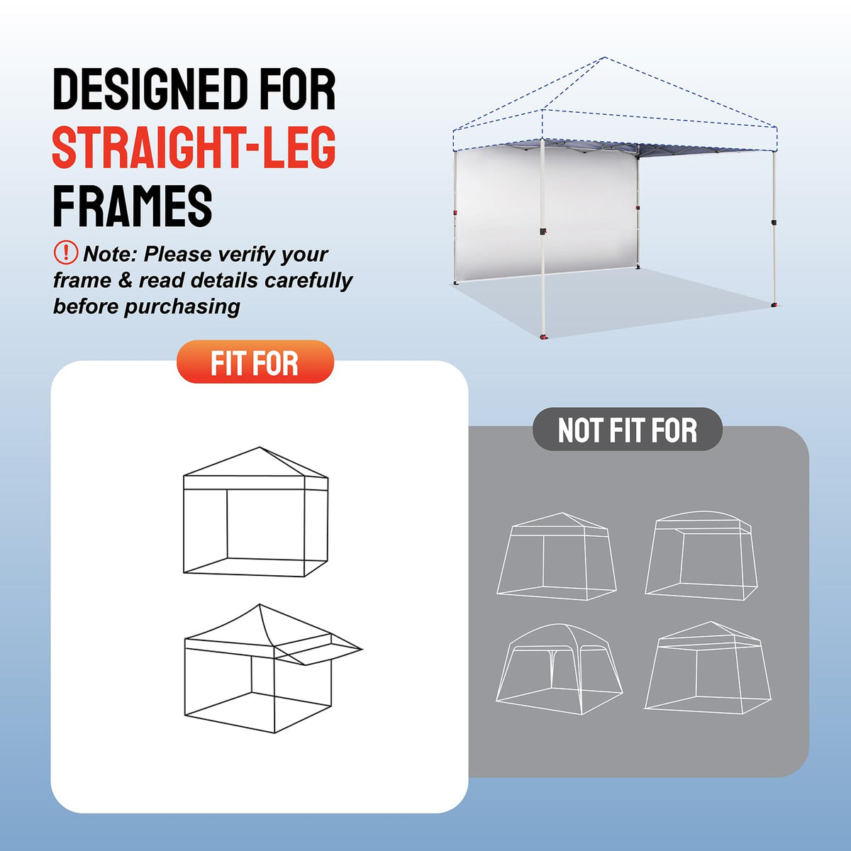 One-pack sidewall ready to pair with 10x10 setups