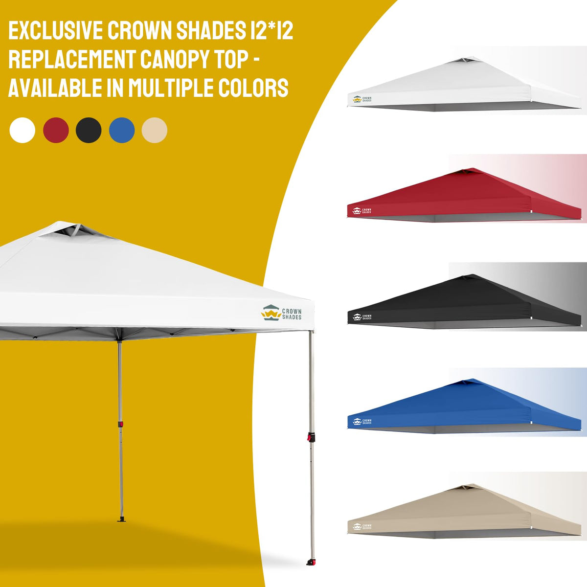 Crown Shades weather-protective top offers UV, water, and wind resistance