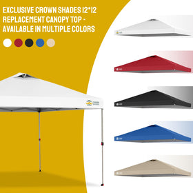 Crown Shades weather-protective top offers UV, water, and wind resistance