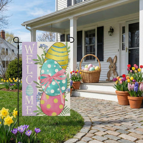 CROWNED BEAUTY double-sided print flag, clear view from both sides for yard decor.