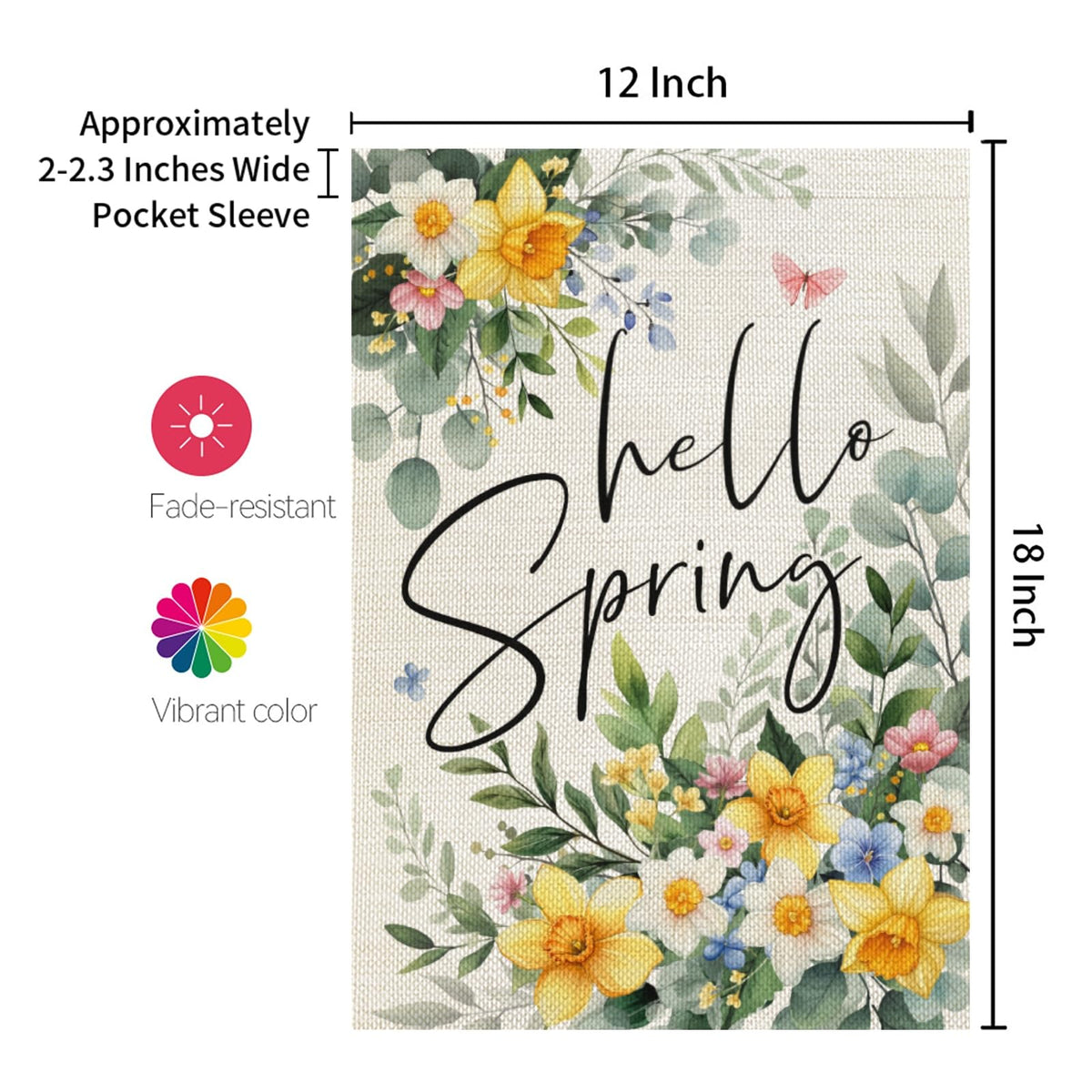 CROWNED BEAUTY double-sided flag keeps bright colors under sun and rain for outdoors