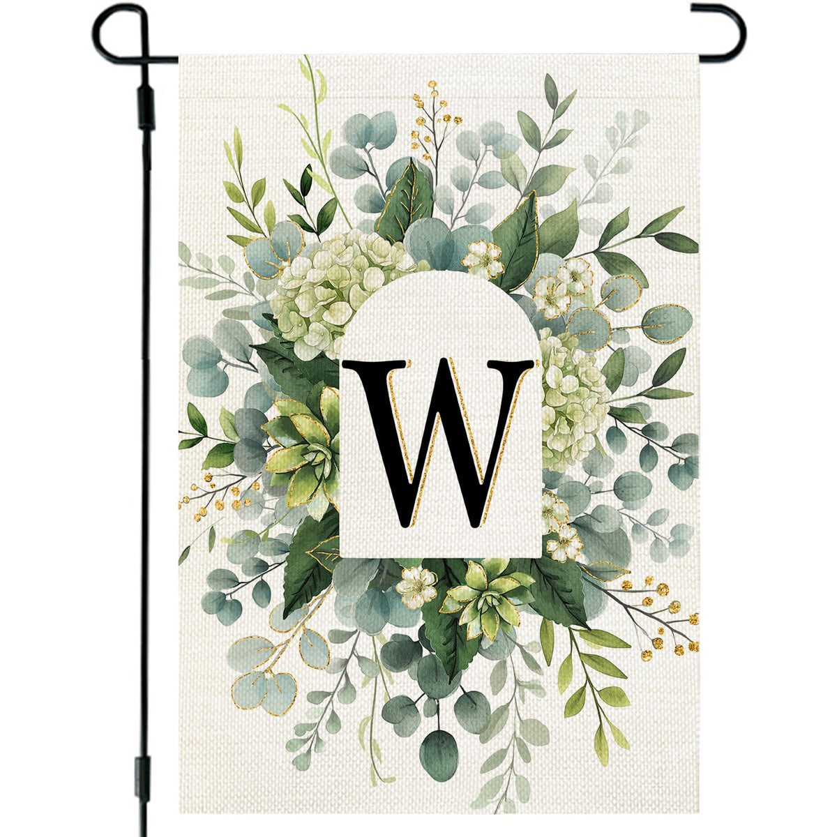 CROWNED BEAUTY monogram garden flag W 12x18 for outdoor welcome display.