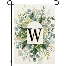 CROWNED BEAUTY monogram garden flag W 12x18 for outdoor welcome display.
