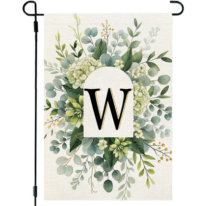 CROWNED BEAUTY monogram garden flag W 12x18 for outdoor welcome display.