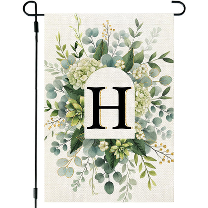 CROWNED BEAUTY monogram garden flag front view for outdoor display