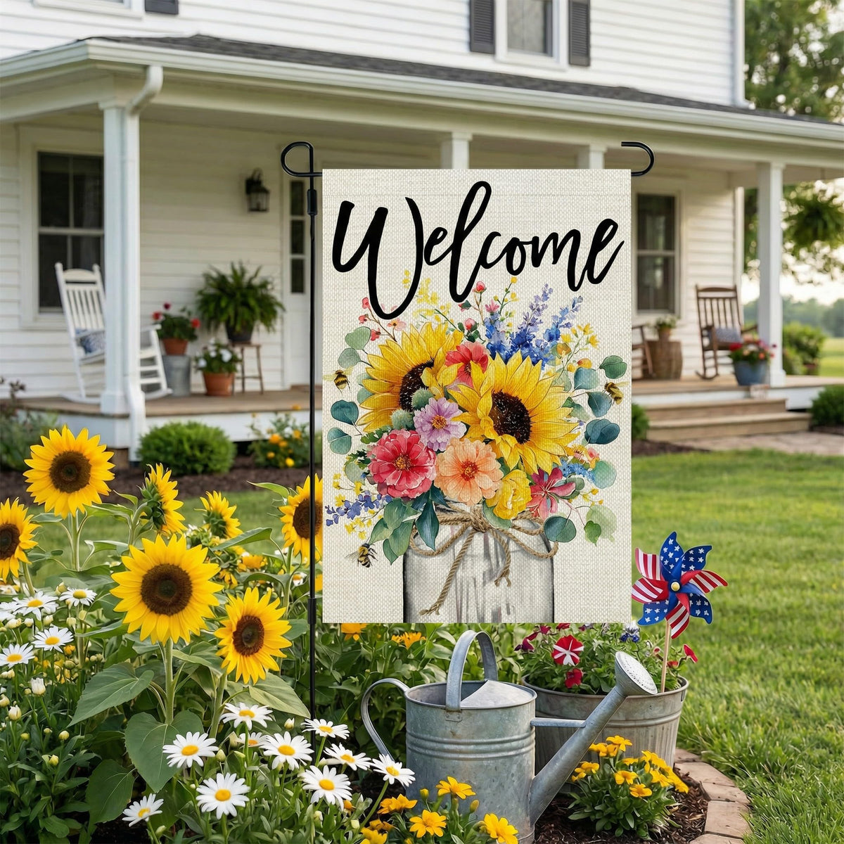 CROWNED BEAUTY weatherproof polyester flag designed to resist sun and rain