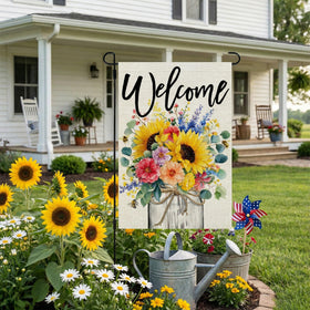 CROWNED BEAUTY weatherproof polyester flag designed to resist sun and rain