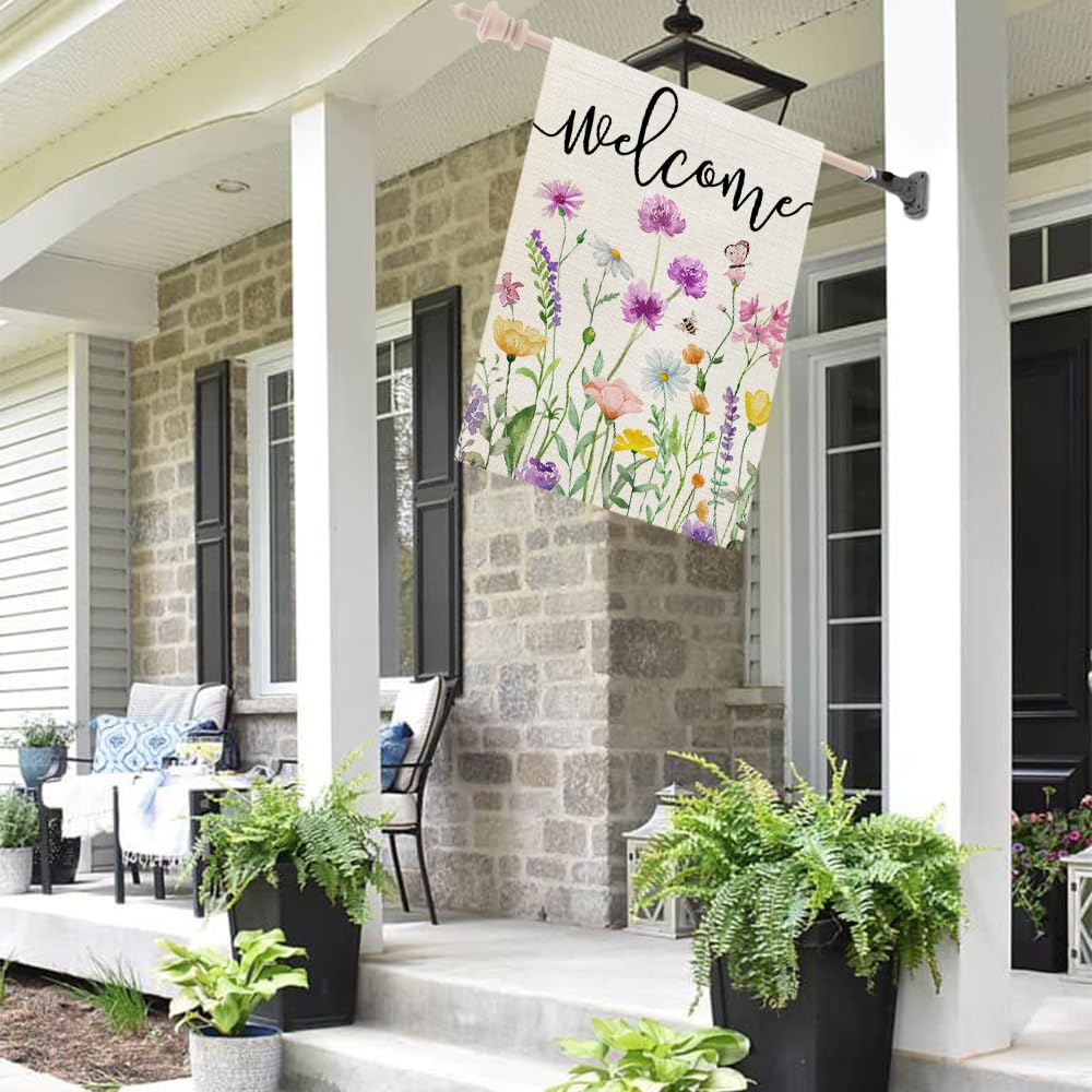 CROWNED BEAUTY gift-ready spring flag ideal for curb appeal and gifting.