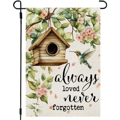CROWNED BEAUTY spring garden flag with double-sided flowers enhances curb appeal outdoors