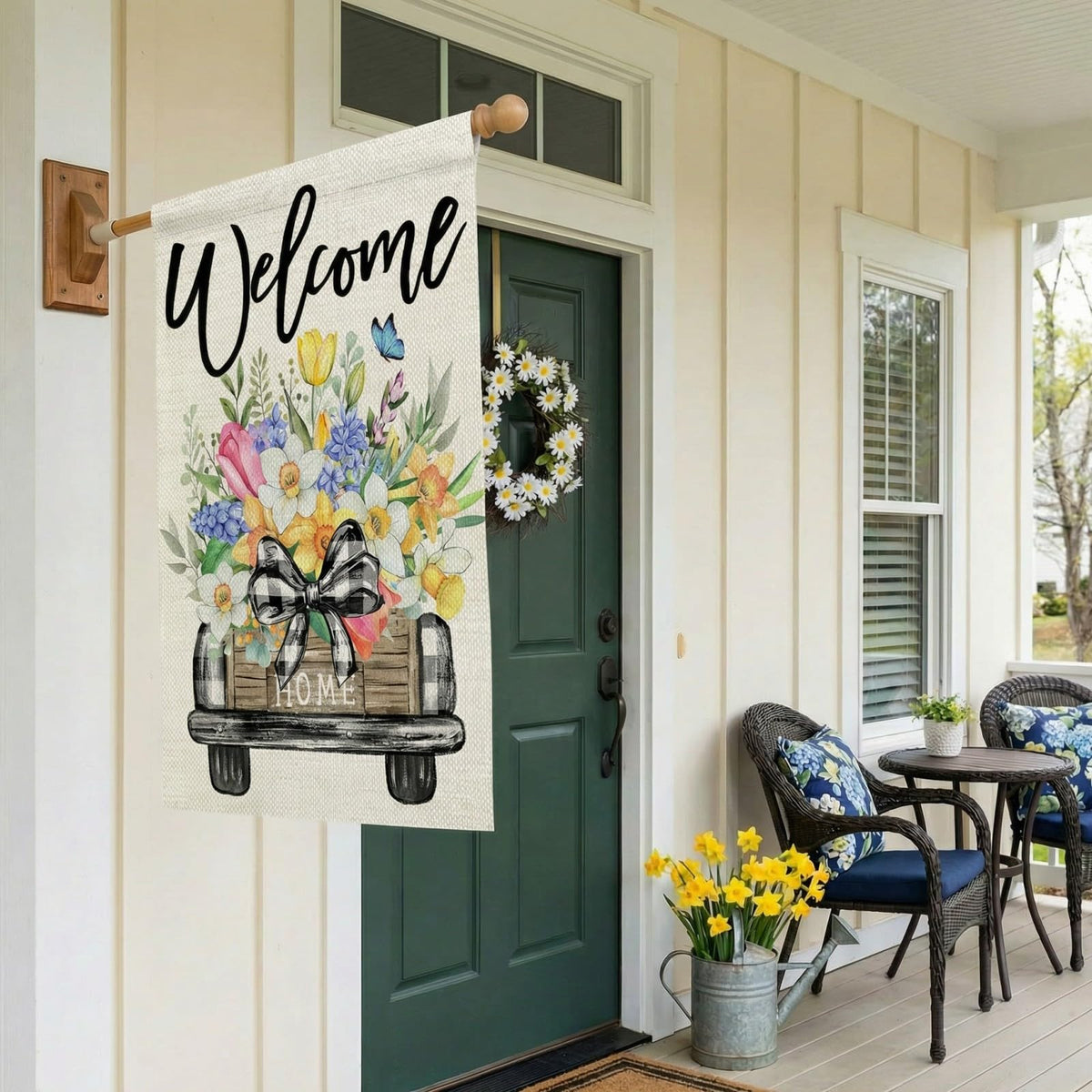 CROWNED BEAUTY flag 28x40 inches for prominent yard welcome