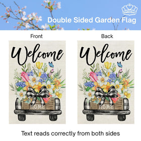 CROWNED BEAUTY spring flag greets guests with seasonal charm