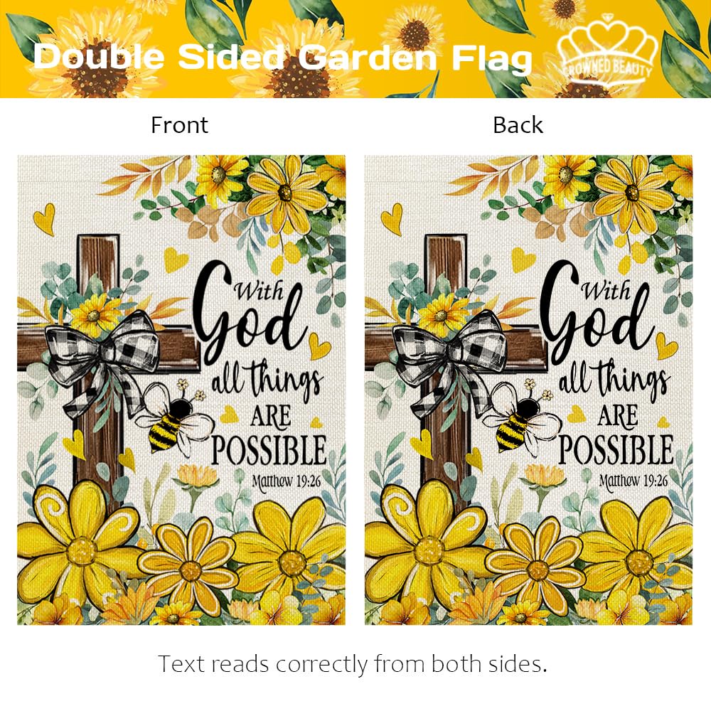 CROWNED BEAUTY gift-ready garden flag for neighbors and friends