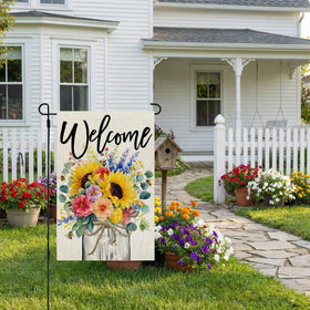 CROWNED BEAUTY summer outdoor decor flag adds seasonal garden charm