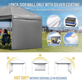 CROWN SHADES SunWall 8x8 pop-up compatible sidewall for clean walls