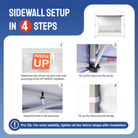 CROWN SHADES SunWall sidewall with hook mounting for easy setup
