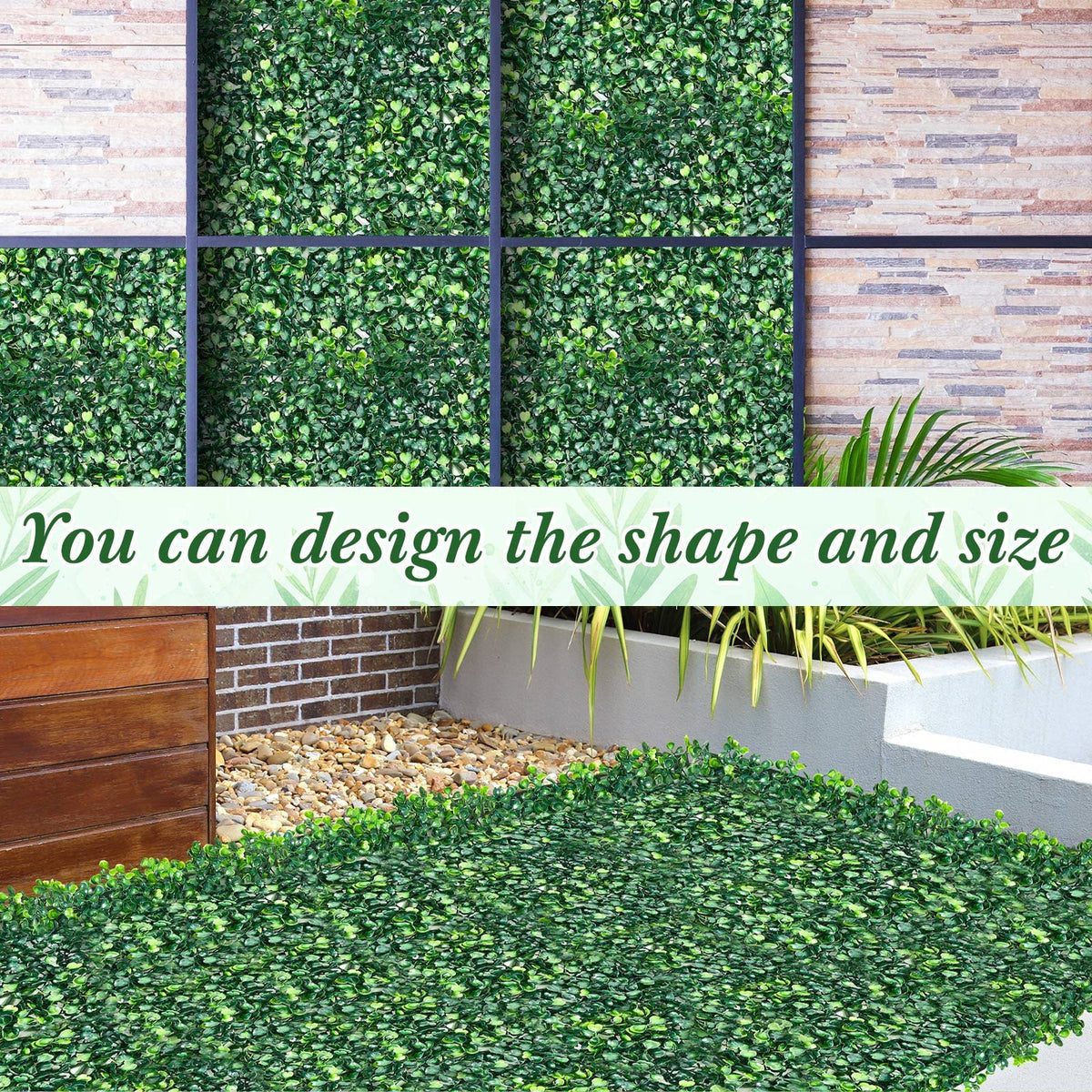 Crowye indoor wall accent panel offers maintenance-free greenery.