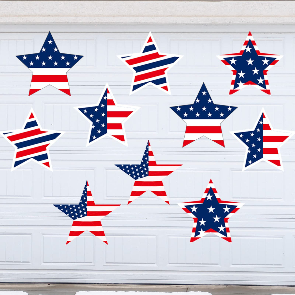 Crtiin independence day star magnets on fridge elevate patriotic décor.
