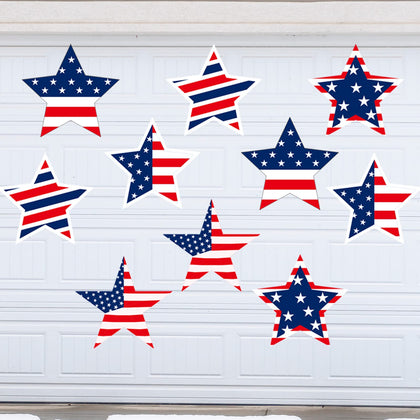 Crtiin independence day star magnets on fridge elevate patriotic décor.