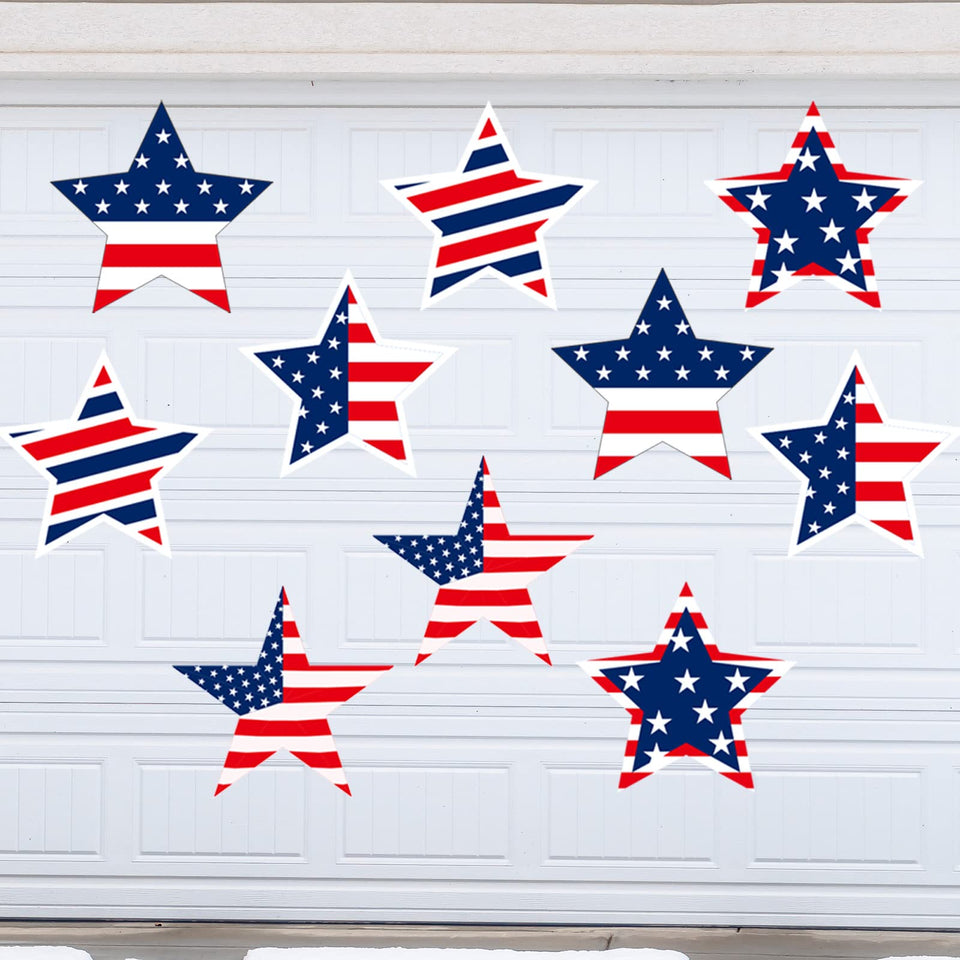 Crtiin independence day star magnets on fridge elevate patriotic décor.