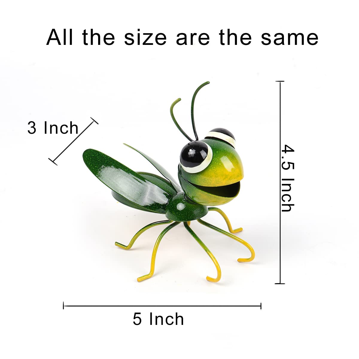 Two-pack grasshopper statues by Cruis Cuka for lawn landscaping.