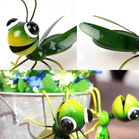 Cruis Cuka metal grasshopper hanging sculpture adds charm to entryways.