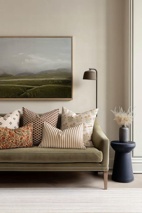 Crumbs Home linen blend fabric closeup highlighting durable weave and soft texture