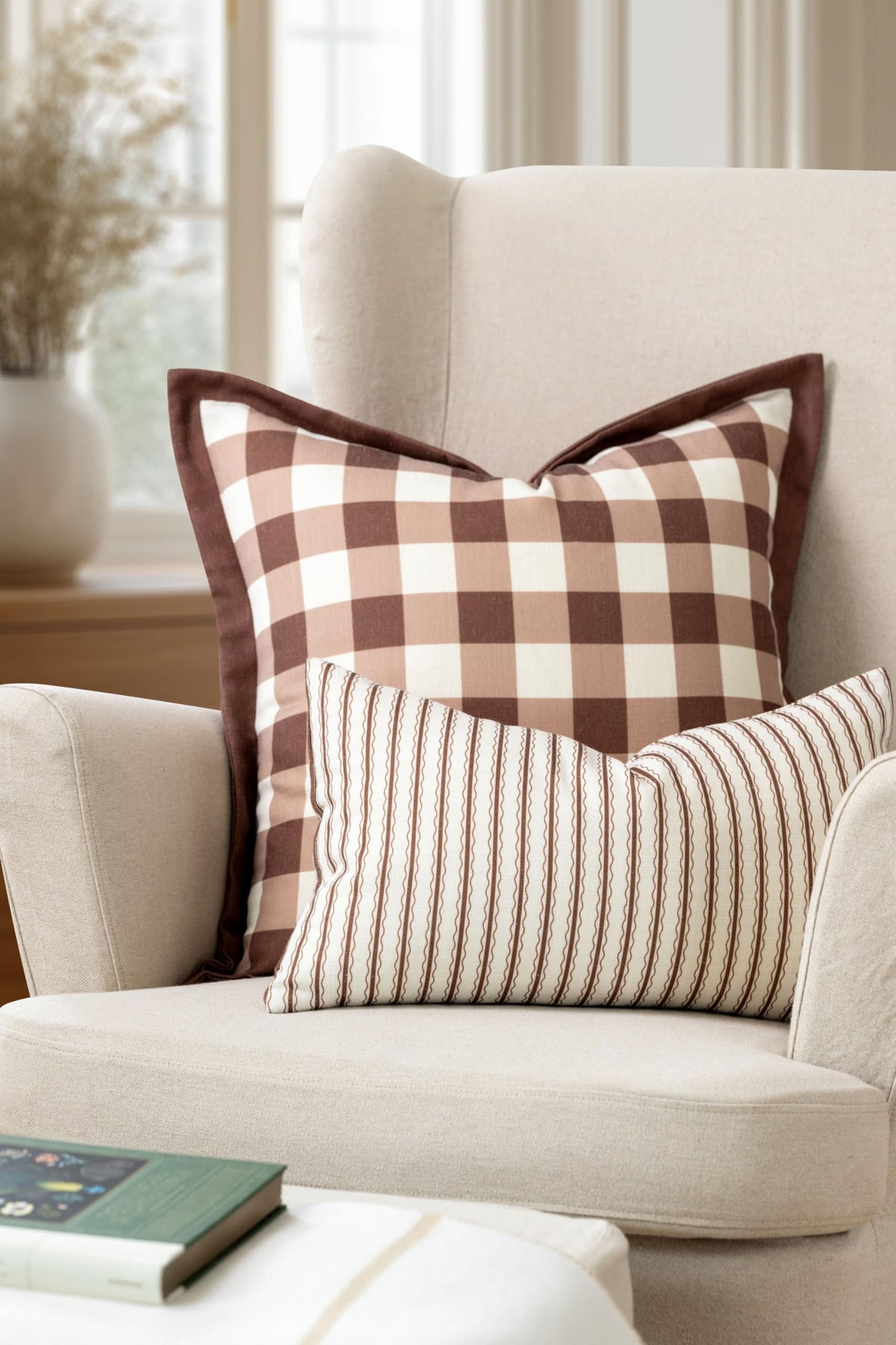 Crumbs Home lumbar pillow cover back view showing seamless two-sided design