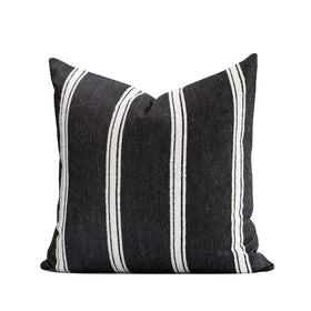 Crumbs Home modern farmhouse pillow cover with front embroidery and striped detail for stylish décor.