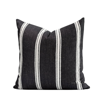 Crumbs Home modern farmhouse pillow cover with front embroidery and striped detail for stylish décor.