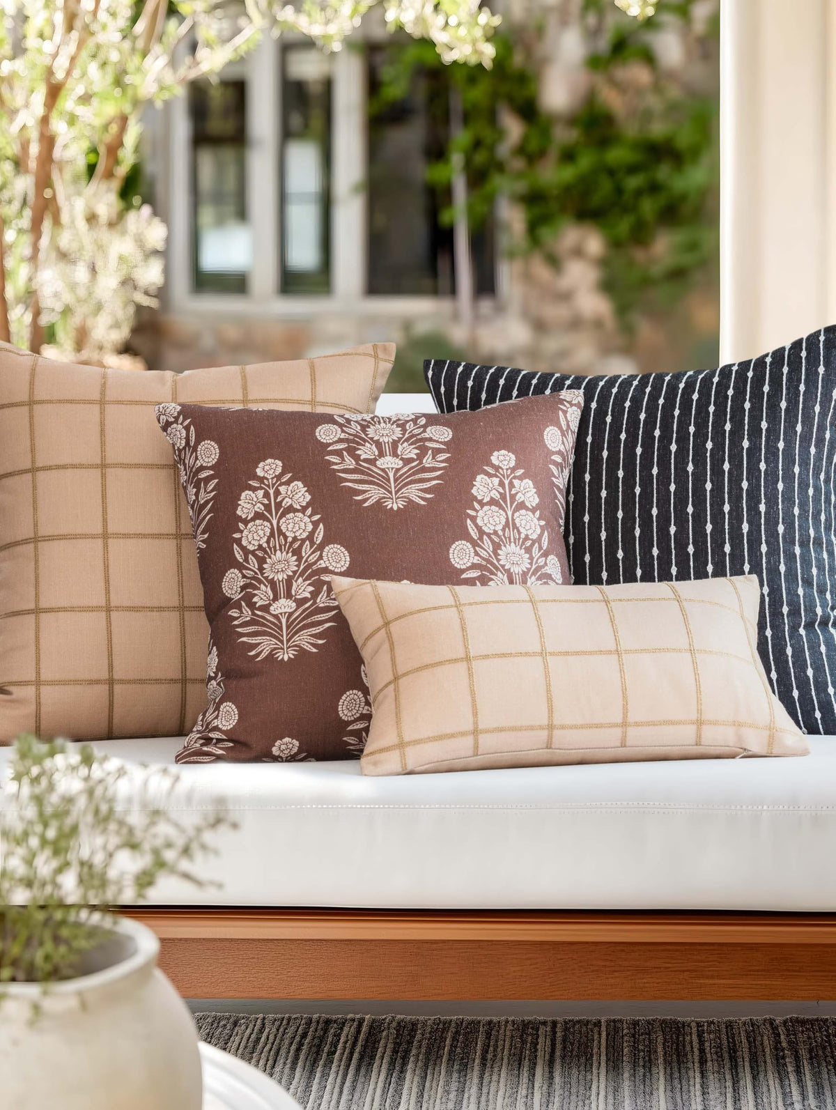 Crumbs Home pillow cover reverse side in solid black for a cohesive look.
