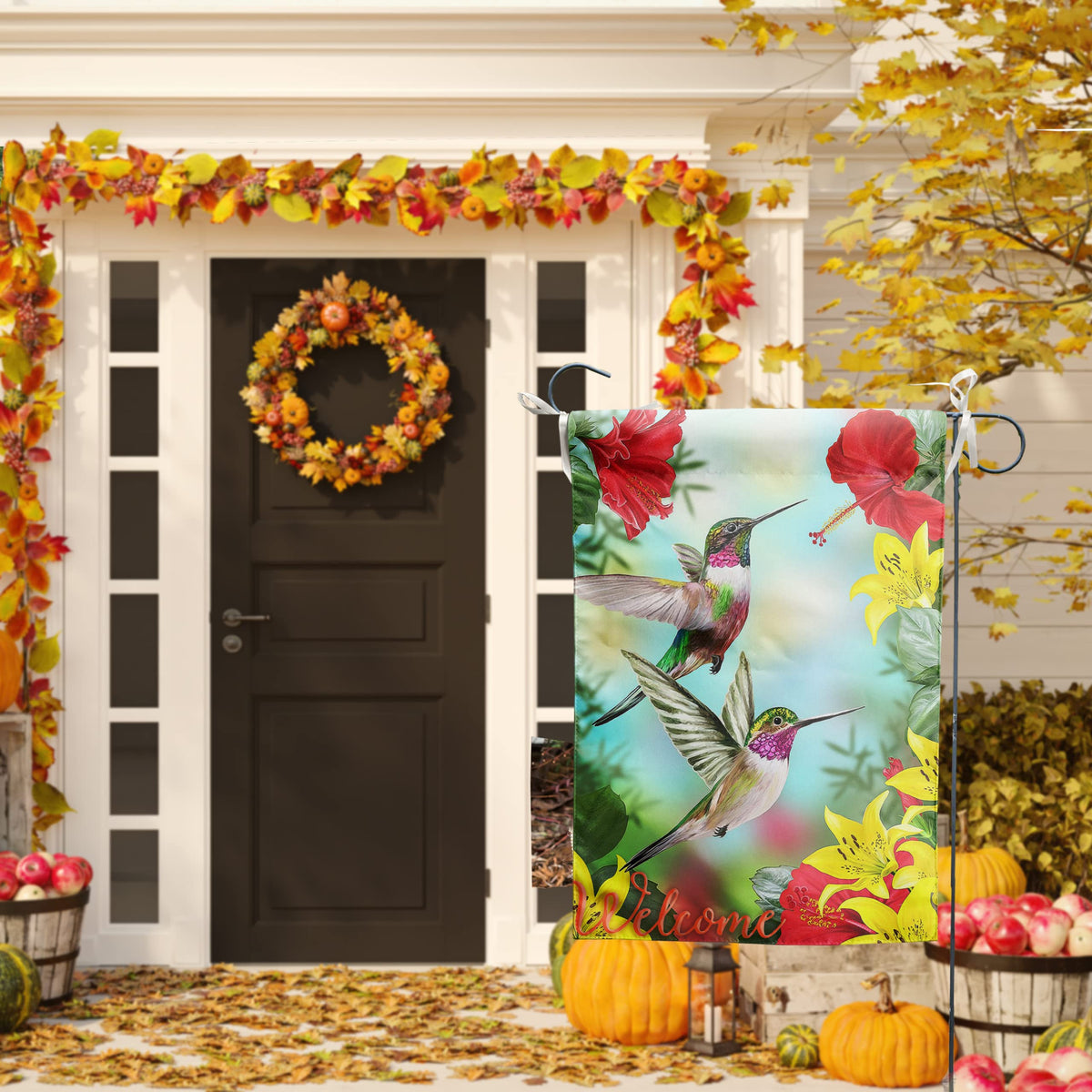 Cryfox garden flag outdoor decor in bright colors