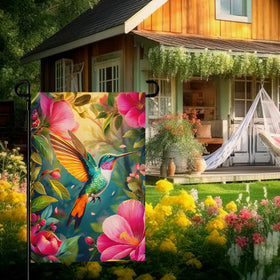 Cryfox outdoor yard flag, durable design for decks and lawns.