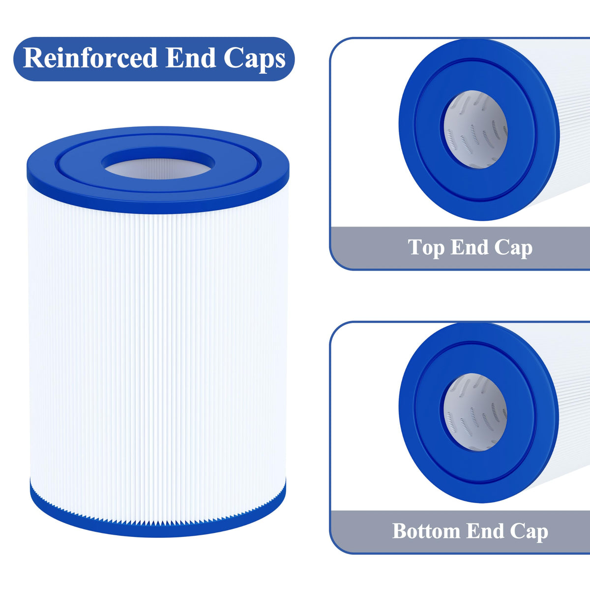 Cryspool 04059 filter end caps and pleats indicate durable, sturdy design