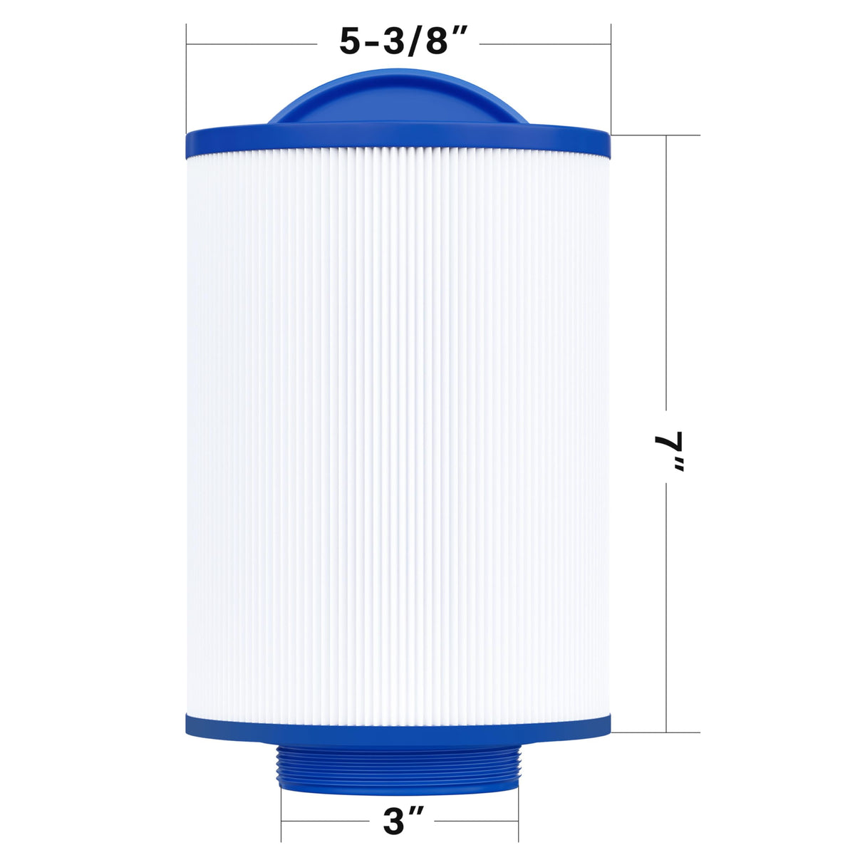 Cryspool 05011 filter bottom features 3-inch MPT thread for compatible installation.