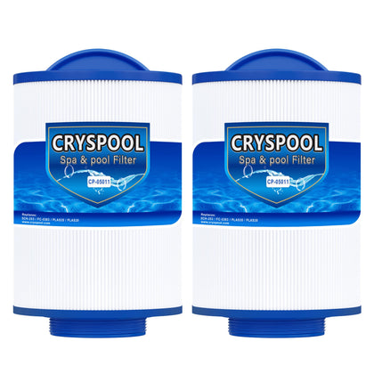 Cryspool 05011 filter showing seven-inch length for standard hot tub fit and easy handling.