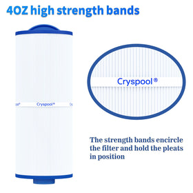 Cryspool robust end caps and pleats keep the cartridge securely in place during operation.