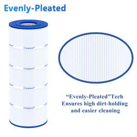 Cryspool 08055 filter pleats close-up demonstrates deep dirt capture