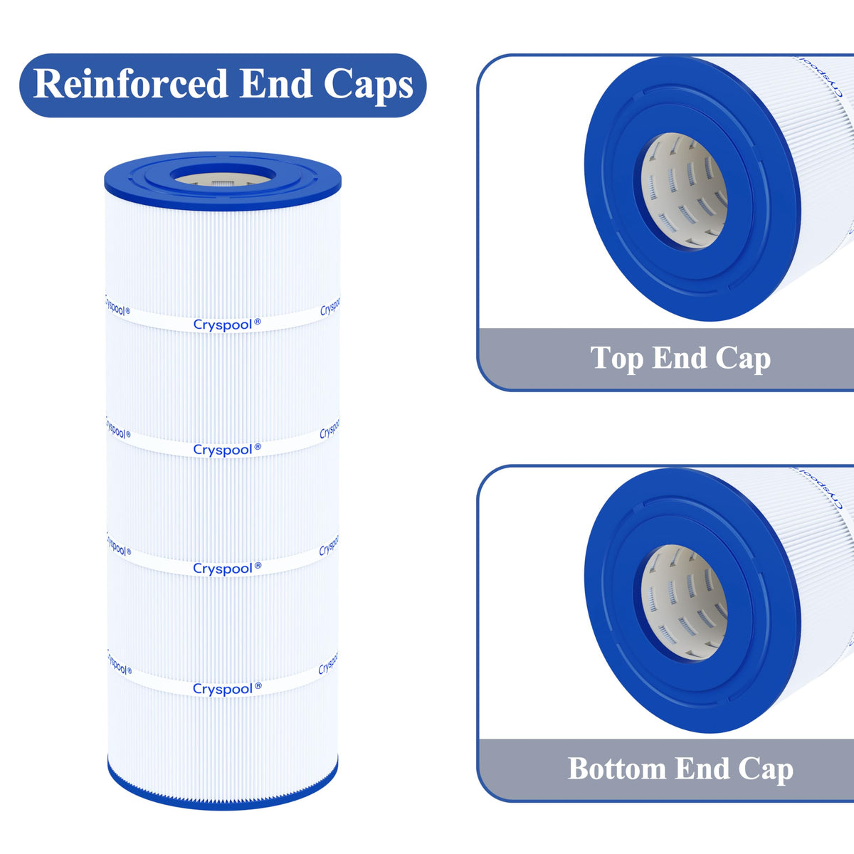 Cryspool 08055 filter trilobal fibers detail emphasizes higher filtration capacity